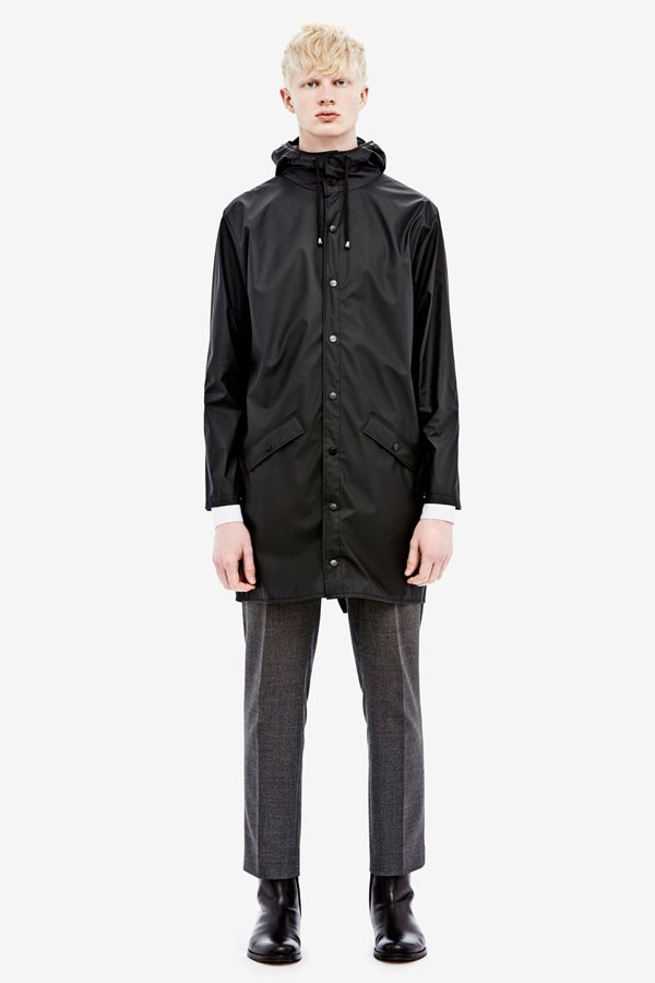 Rains Long Jacket Black