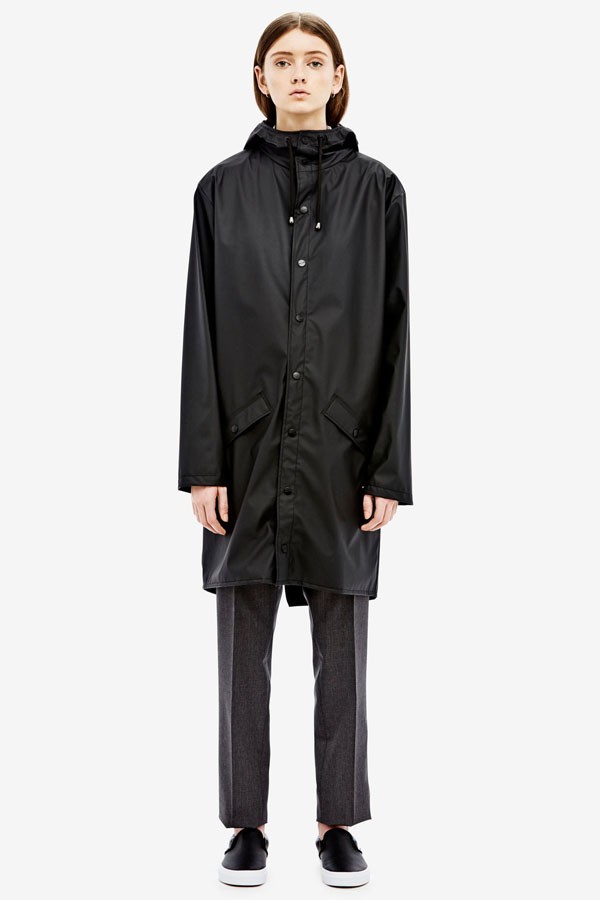 Rains Long Jacket Black