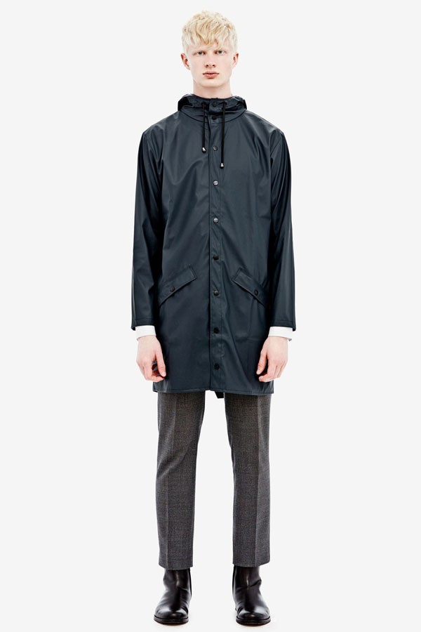 Rains Long Jacket Blue