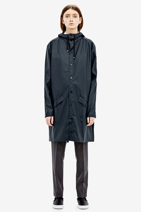 Rains Long Jacket Blue