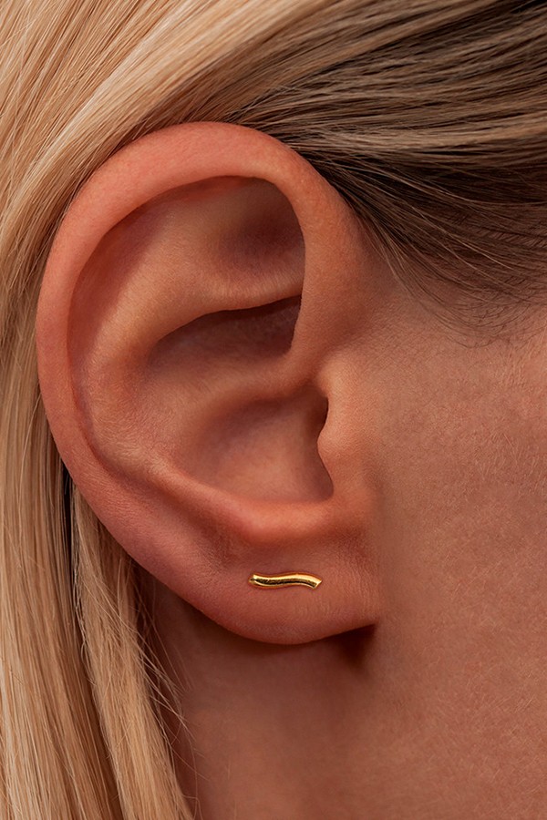 Lulu Copenhagen Ripples Ear Stud Gold Plated