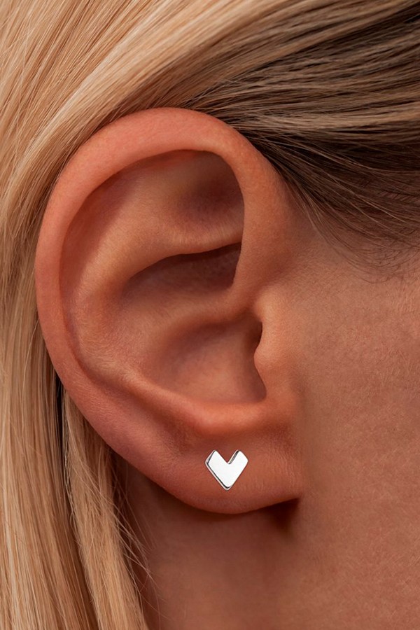 Lulu Copenhagen Pixel Love Earstud Silver Shiny