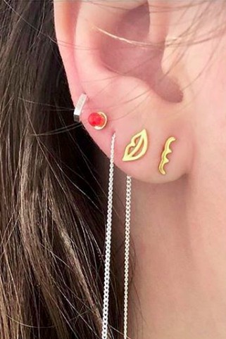 Lulu Copenhagen Pearl On A Silverplate Vampyre Earstud Gold plated