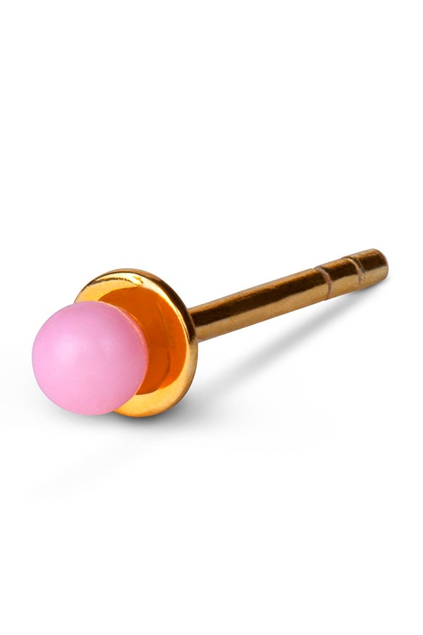 Lulu Copenhagen Pearl On A Silverplate Rosé Earstud Gold plated