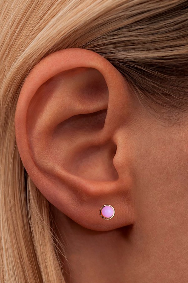 Lulu Copenhagen Pearl On A Silverplate Rosé Earstud Gold plated